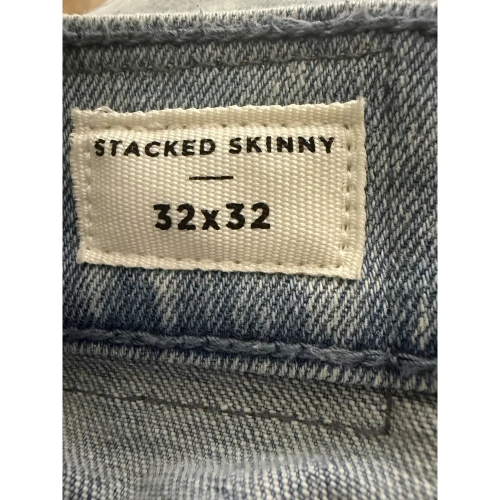 Pacsun Jeans Mens 32x32 Blue Stacked Skinny Premium Stretch Distressed